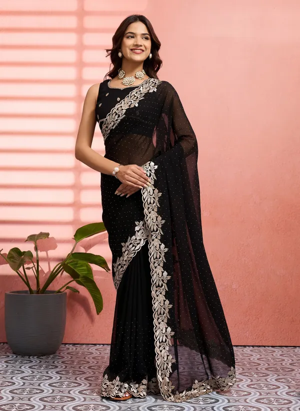 Leelavati_Embellished_Embroidered_Bollywood_Chiffon_Saree_Black