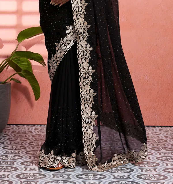 Leelavati_Embellished_Embroidered_Bollywood_Chiffon_Saree_Black