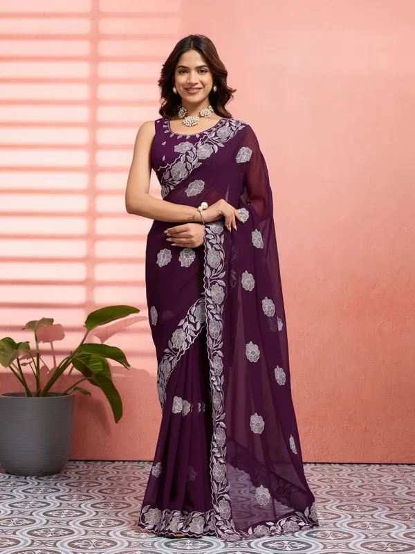 Leelavati_Embellished_Embroidered_Bollywood_Chiffon_Saree_Black