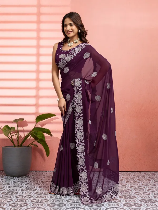 Leelavati_Embellished_Embroidered_Bollywood_Chiffon_Saree_Black
