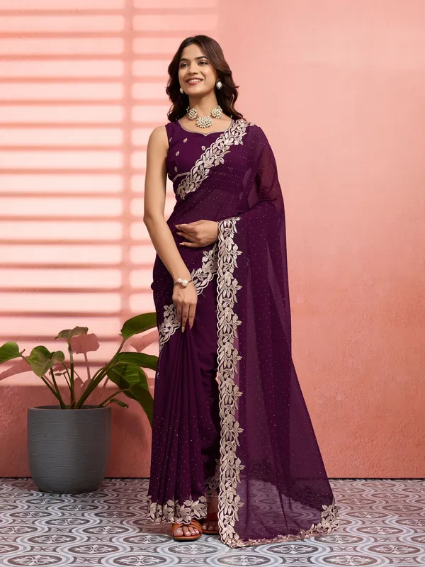Leelavati_Embellished_Embroidered_Bollywood_Chiffon_Saree_Purple