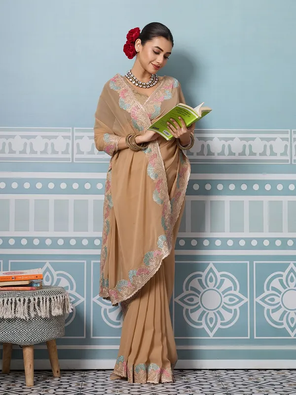 Leelavati_Embroidered_Embellished_Bollywood_Georgette_Saree_Beige
