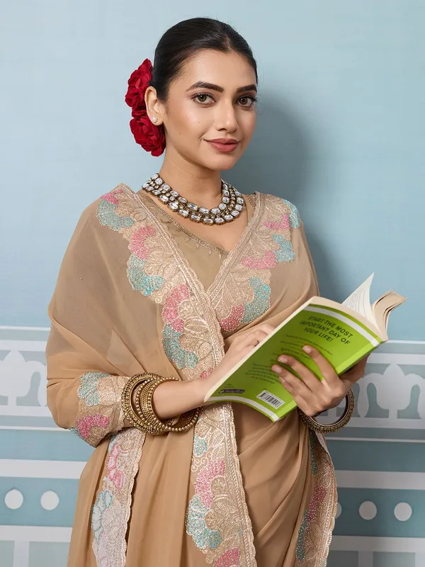 Leelavati_Embroidered_Embellished_Bollywood_Georgette_Saree_Beige