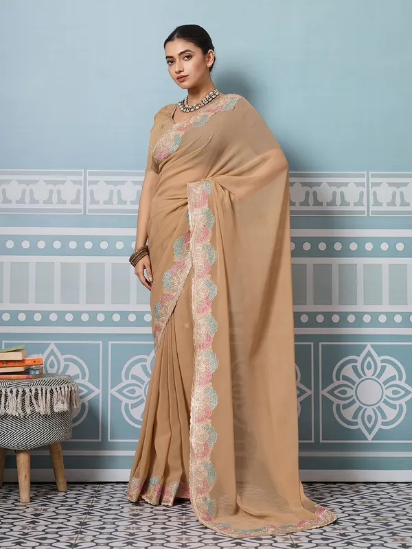 Leelavati_Embroidered_Embellished_Bollywood_Georgette_Saree_Beige