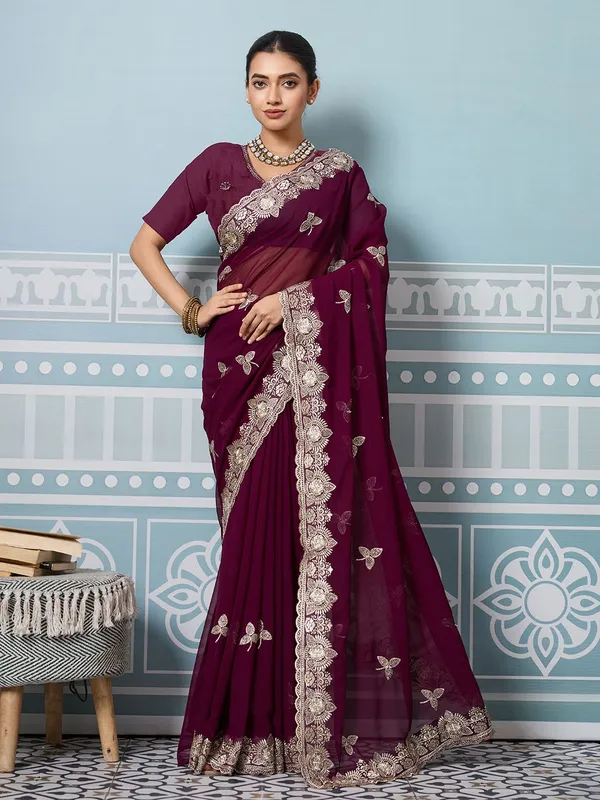 Leelavati_Embroidered_Embellished_Bollywood_Georgette_Saree_Purple