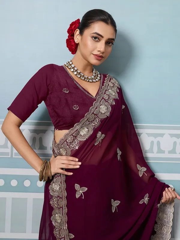 Leelavati_Embroidered_Embellished_Bollywood_Georgette_Saree_Purple