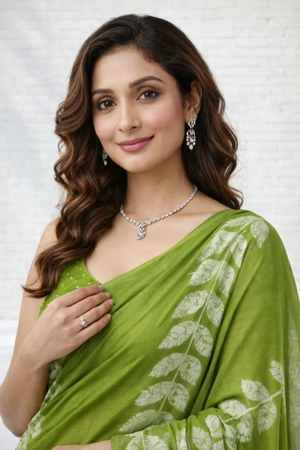 Leelavati_Printed_Ikkat_Pure_Cotton_Saree_Green
