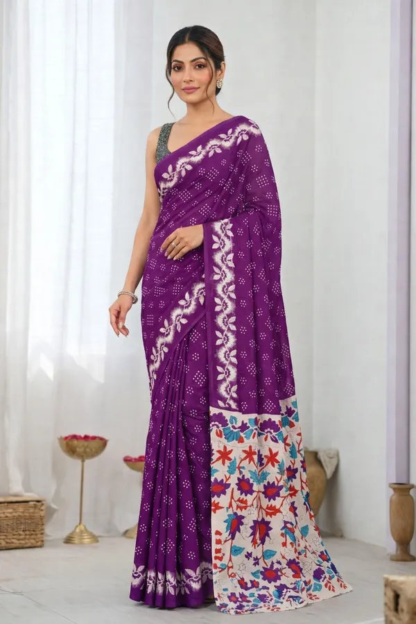 Leelavati_Printed_Ikkat_Pure_Cotton_Saree_Purple