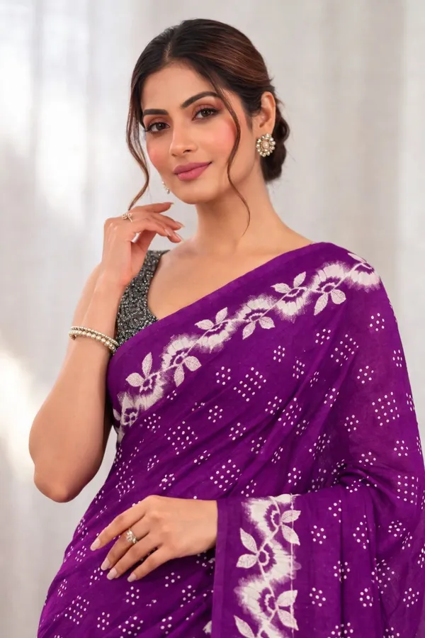 Leelavati_Printed_Ikkat_Pure_Cotton_Saree_Purple