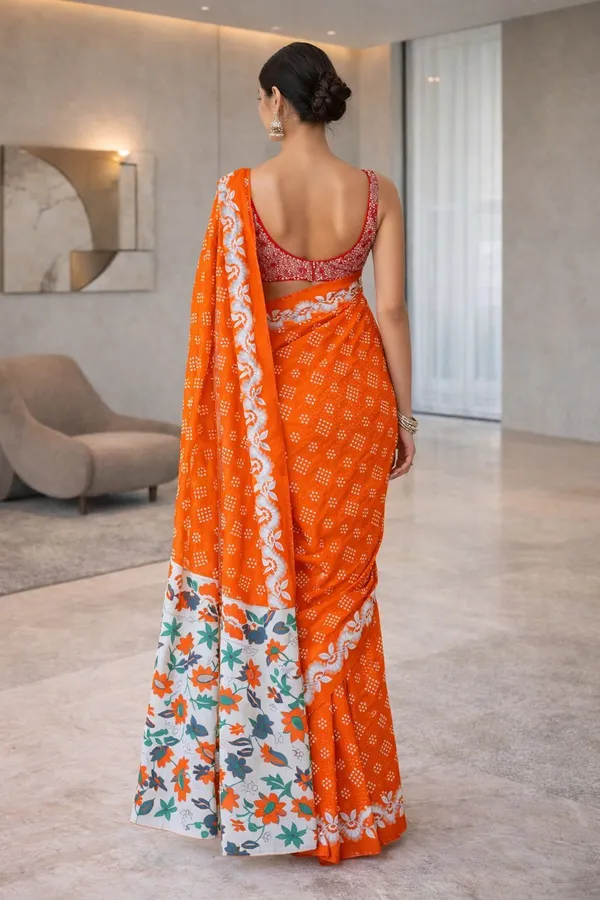 Leelavati_Printed_Ikkat_Pure_Cotton_Saree_Orange