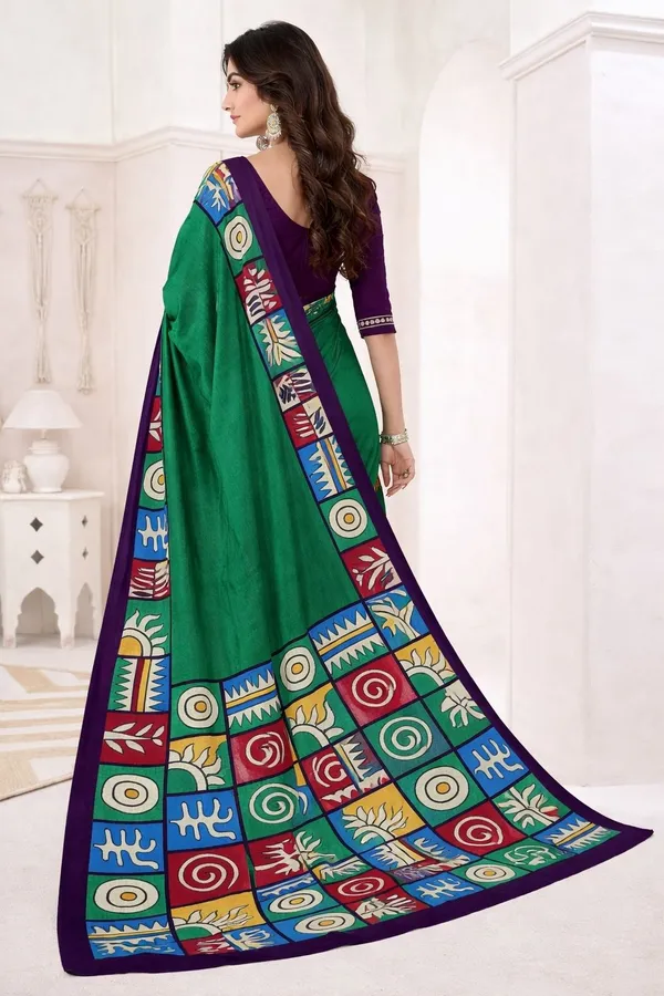 Leelavati_Printed_Ikkat_Pure_Cotton_Saree_Red