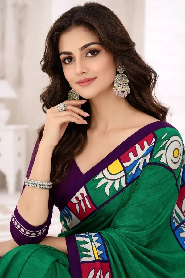 Leelavati_Printed_Ikkat_Pure_Cotton_Saree_Red