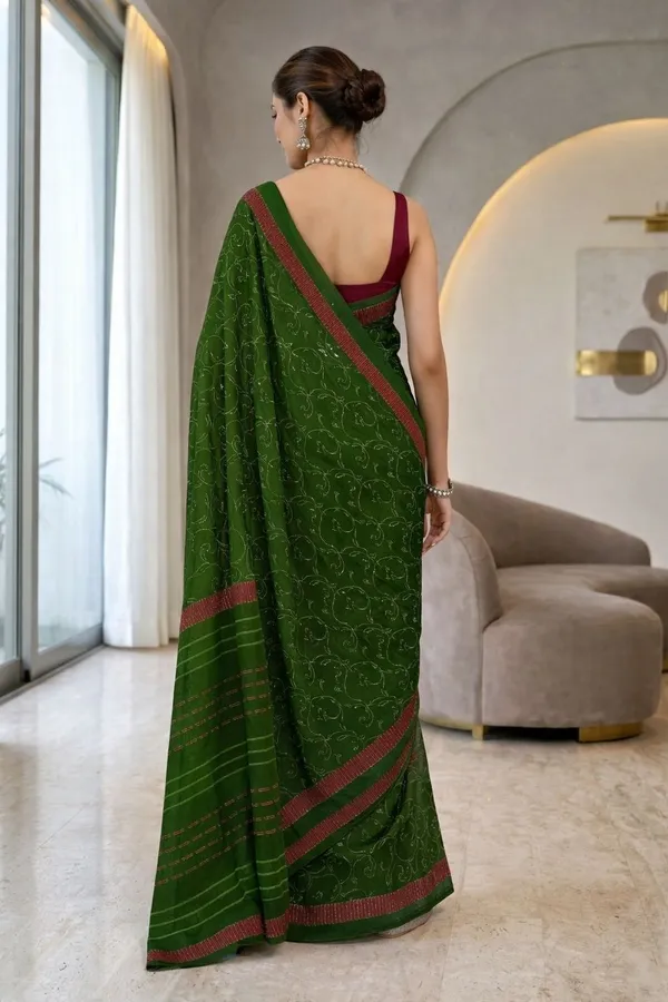 Leelavati_Printed_Ikkat_Pure_Cotton_Saree_Green