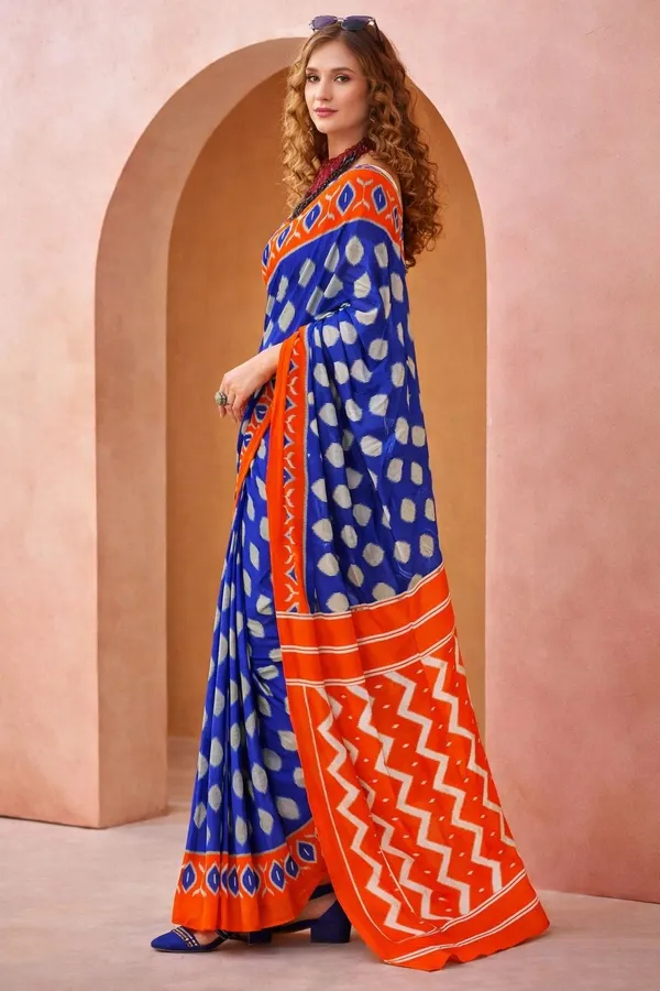Leelavati_Blocked_Printed_Ikkat_Pure_Cotton_Saree_Blue