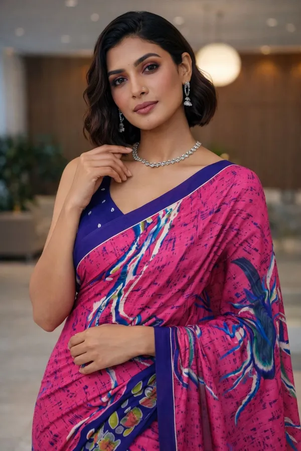 Leelavati_Blocked_Printed_Ikkat_Pure_Cotton_Saree_Pink