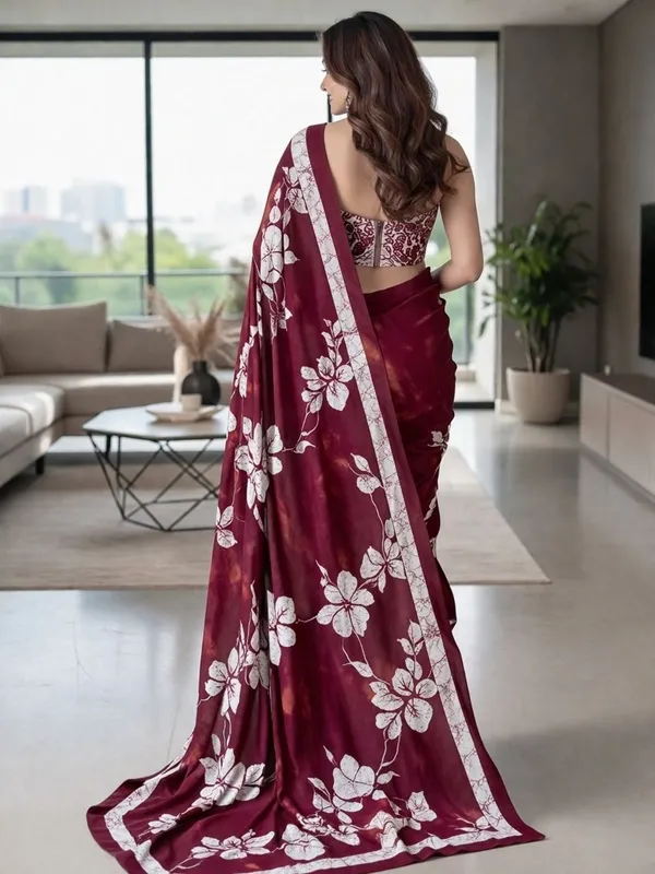 Leelavati_Blocked_Printed_Ikkat_Pure_Cotton_Saree_Maroon