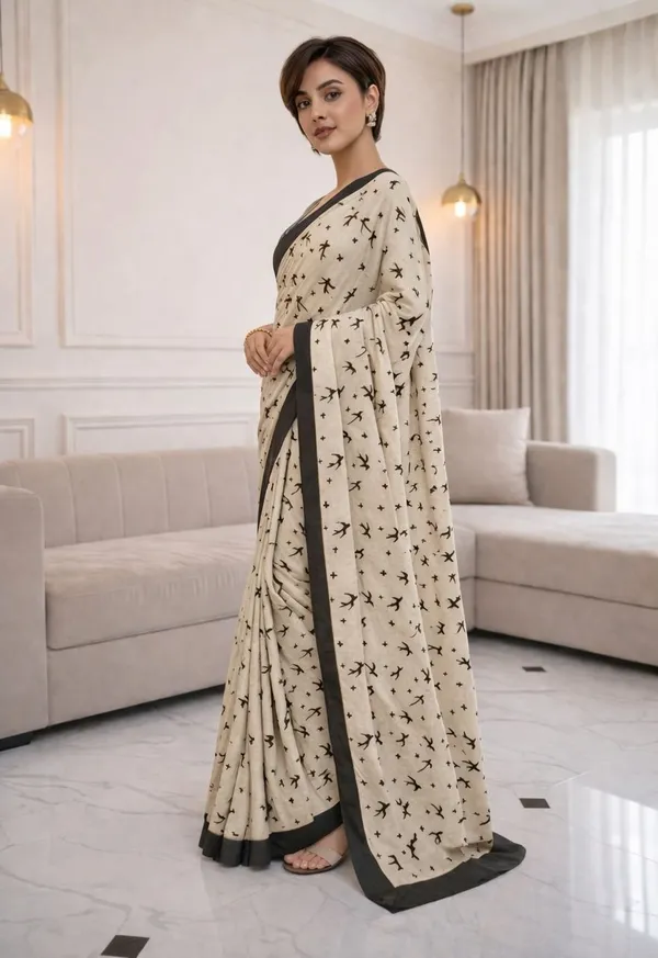 Leelavati_Printed_Floral_Print_Geometric_Print_Blocked_Printed_Ikkat_Pure_Cotton_Saree_Cream