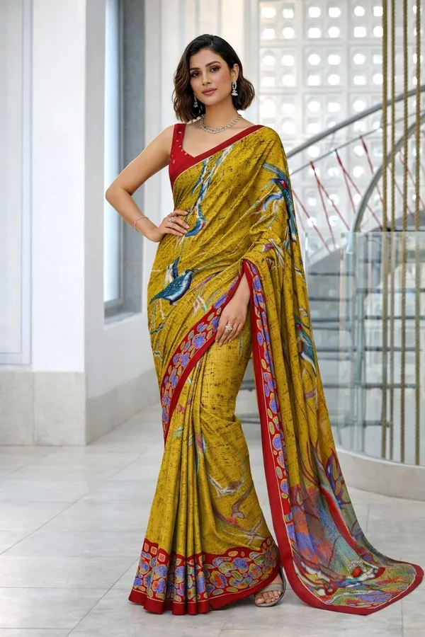 Leelavati_Blocked_Printed_Ikkat_Pure_Cotton_Saree_Green