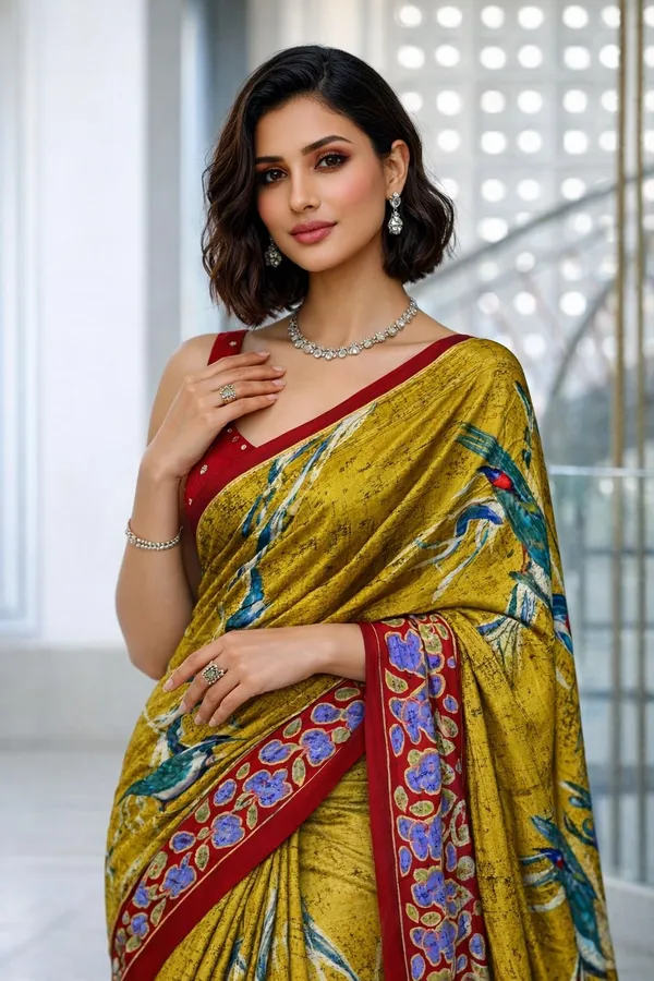 Leelavati_Blocked_Printed_Ikkat_Pure_Cotton_Saree_Green