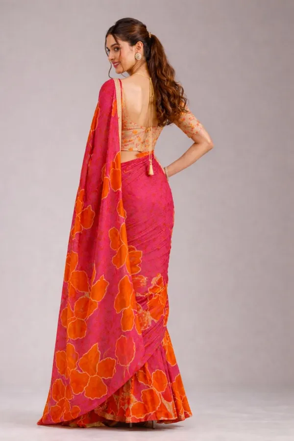 Leelavati_Blocked_Printed_Ikkat_Pure_Cotton_Saree_Orange