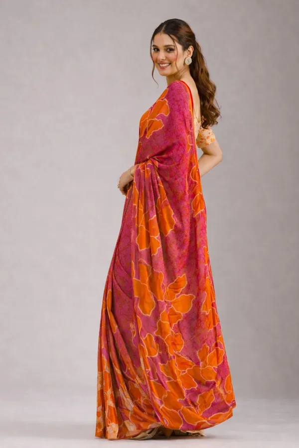 Leelavati_Blocked_Printed_Ikkat_Pure_Cotton_Saree_Orange