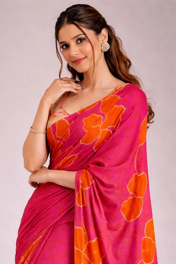 Leelavati_Blocked_Printed_Ikkat_Pure_Cotton_Saree_Orange