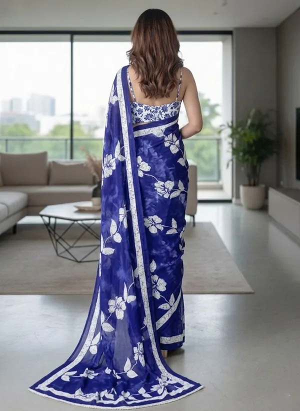 Leelavati_Blocked_Printed_Ikkat_Pure_Cotton_Saree_Dark_Blue