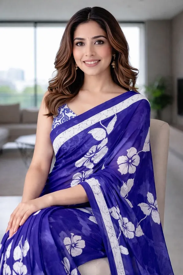 Leelavati_Blocked_Printed_Ikkat_Pure_Cotton_Saree_Dark_Blue