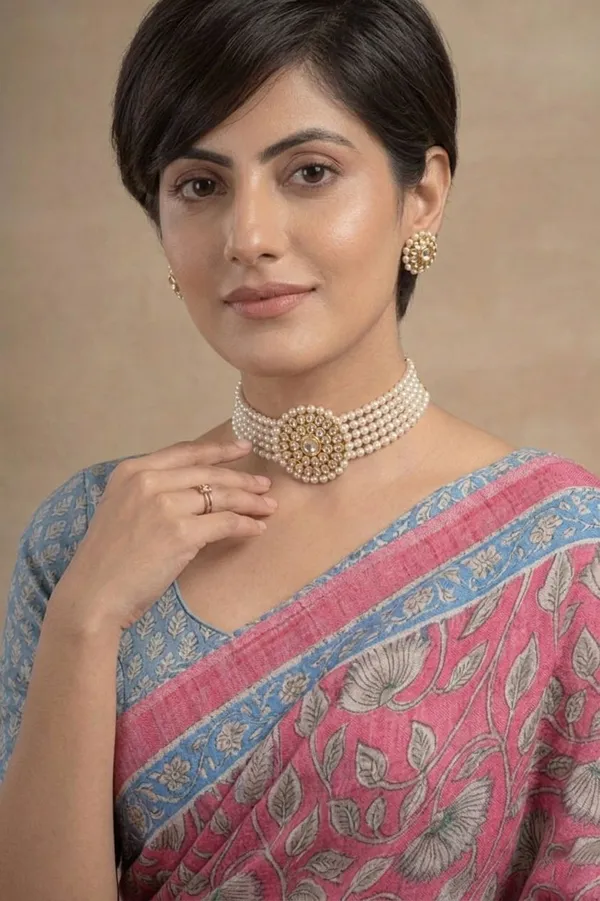 Leelavati_Blocked_Printed_Ikkat_Pure_Cotton_Saree_Pink