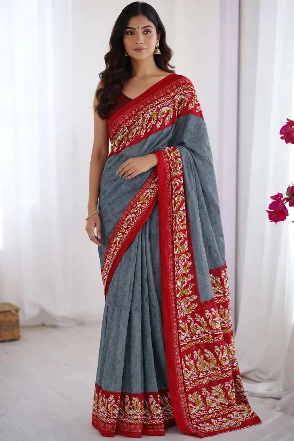 Leelavati_Printed_Ikkat_Pure_Cotton_Saree_Grey