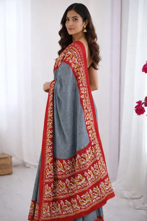 Leelavati_Printed_Ikkat_Pure_Cotton_Saree_Grey