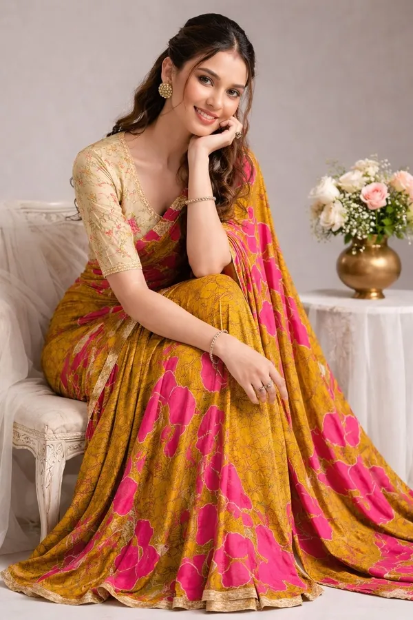 Leelavati_Blocked_Printed_Ikkat_Pure_Cotton_Saree_Mustard