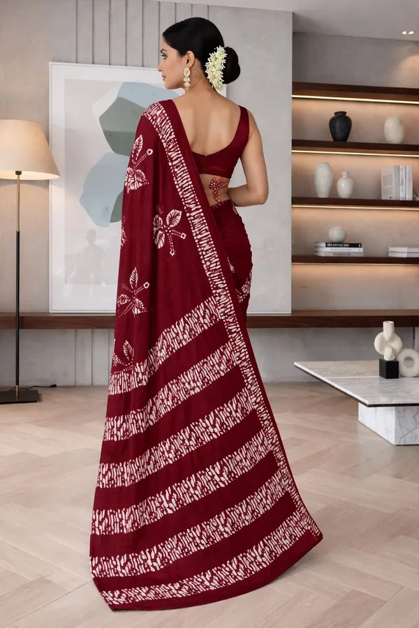 Leelavati_Printed_Ikkat_Pure_Cotton_Saree_Maroon