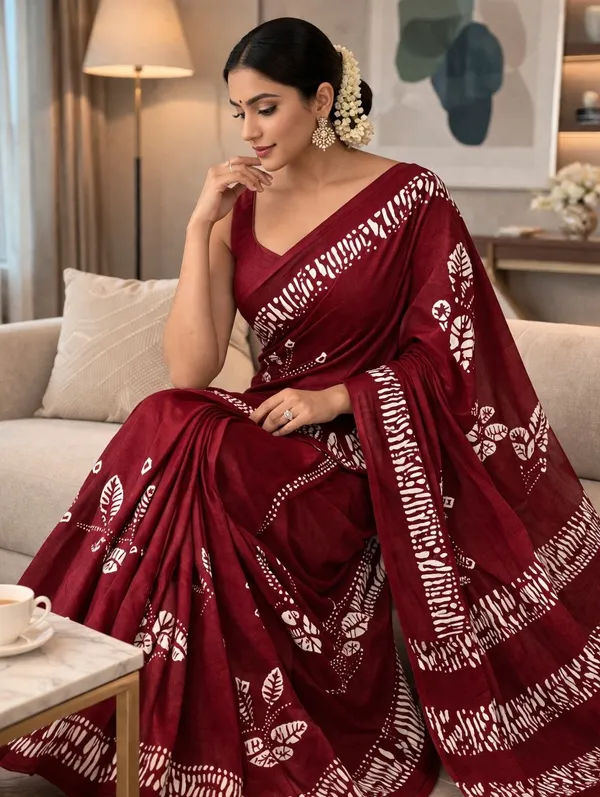 Leelavati_Printed_Ikkat_Pure_Cotton_Saree_Maroon