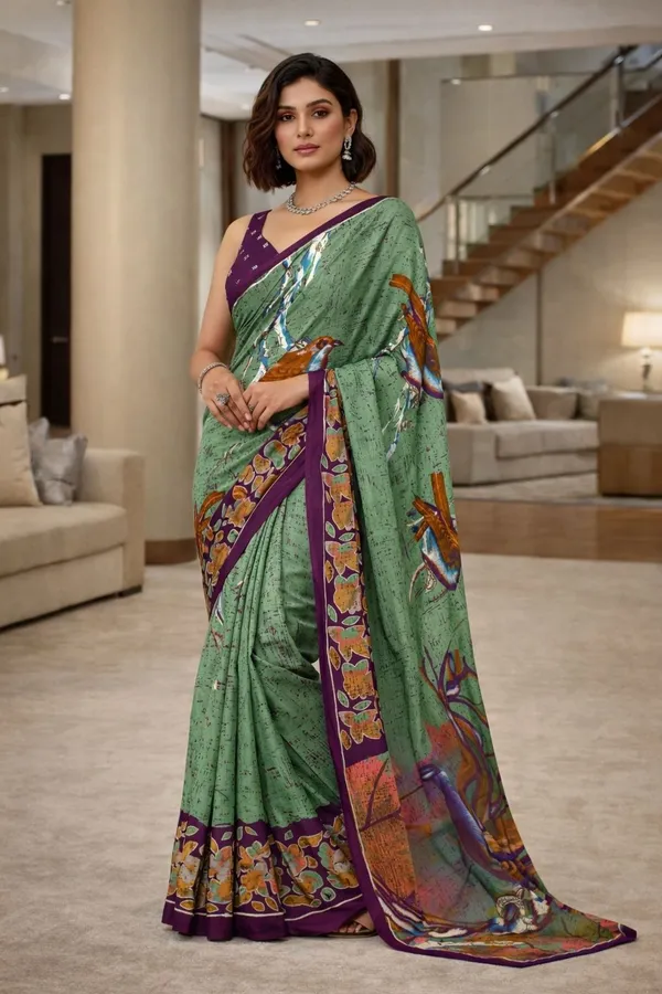 Leelavati_Blocked_Printed_Ikkat_Pure_Cotton_Saree_Light_Green