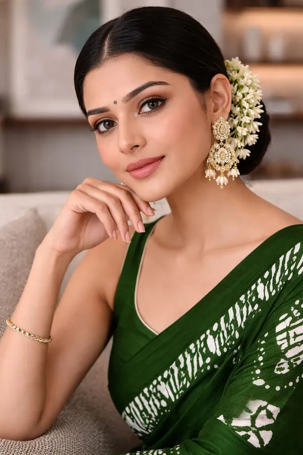 Leelavati_Printed_Ikkat_Pure_Cotton_Saree_Green