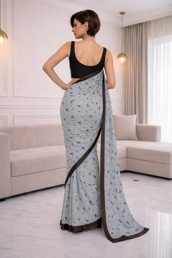 Leelavati_Printed_Floral_Print_Geometric_Print_Blocked_Printed_Ikkat_Pure_Cotton_Saree_Grey