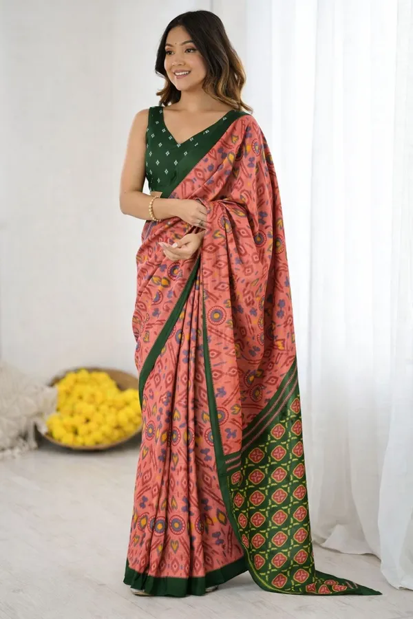 Leelavati_Printed_Ikkat_Pure_Cotton_Saree_Multicolor