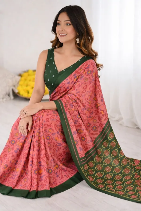 Leelavati_Printed_Ikkat_Pure_Cotton_Saree_Multicolor