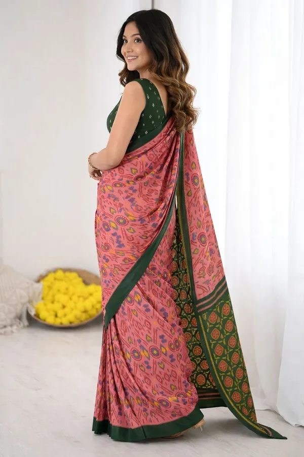 Leelavati_Printed_Ikkat_Pure_Cotton_Saree_Multicolor