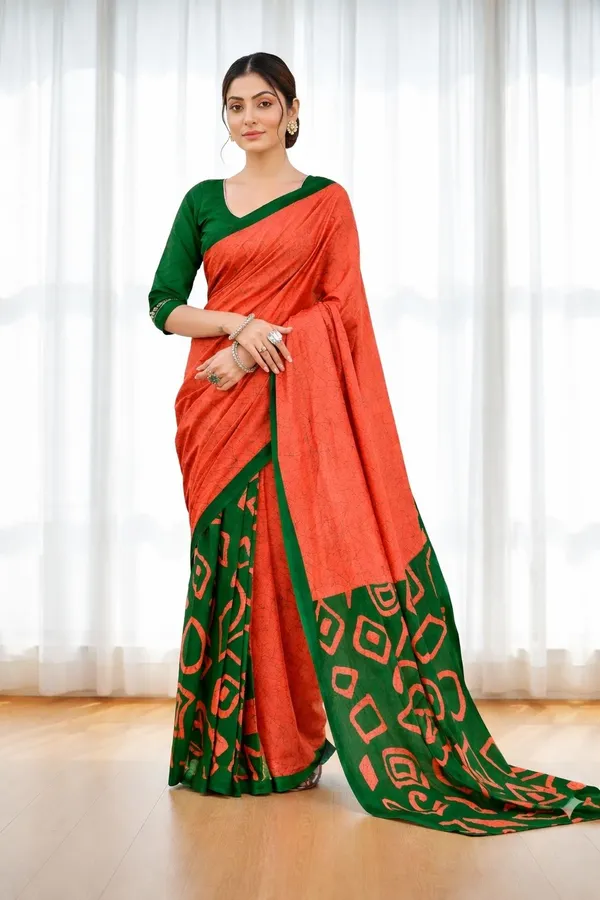Leelavati_Printed_Ikkat_Pure_Cotton_Saree_Orange