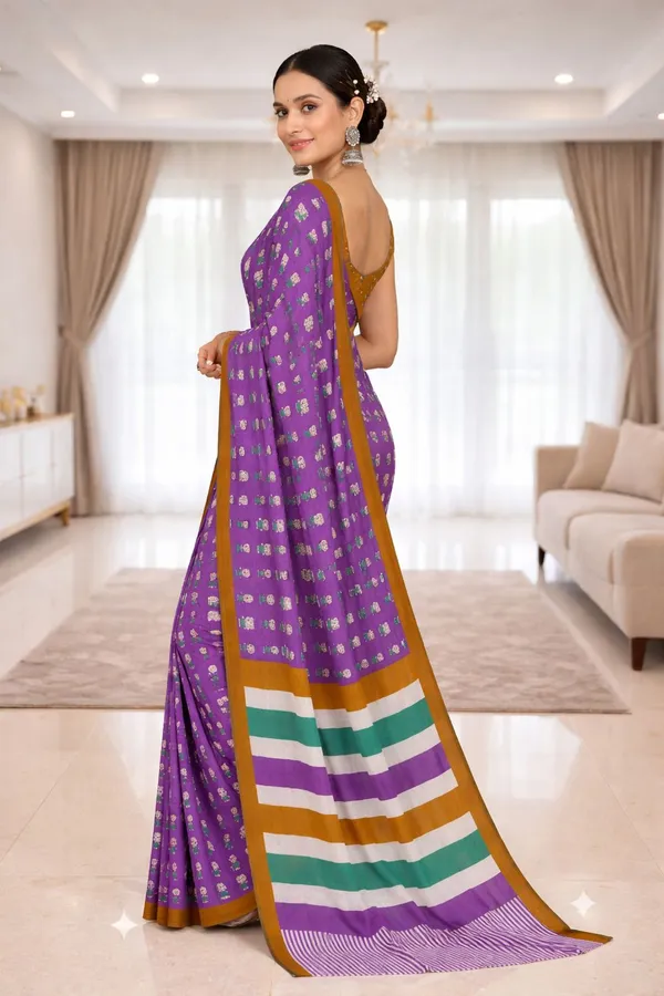 Leelavati_Printed_Ikkat_Pure_Cotton_Saree_Purple
