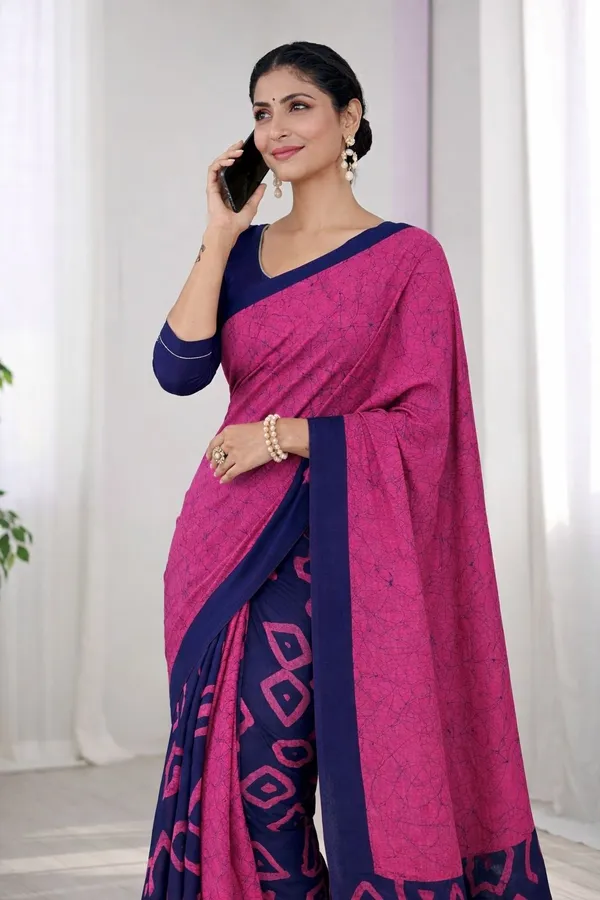 Leelavati_Printed_Ikkat_Pure_Cotton_Saree_Pink