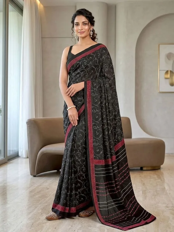 Leelavati_Printed_Ikkat_Pure_Cotton_Saree_Black