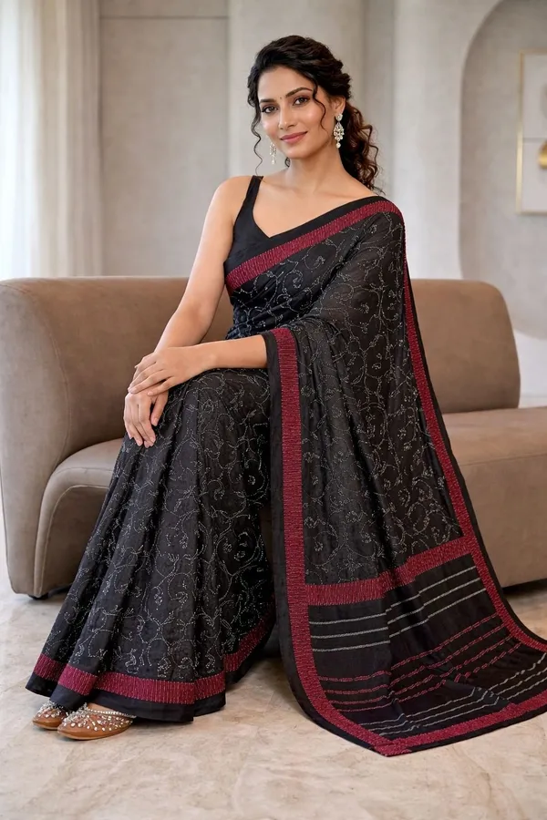 Leelavati_Printed_Ikkat_Pure_Cotton_Saree_Black