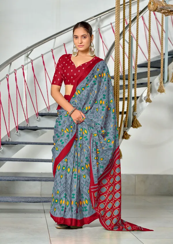 Leelavati_Printed_Ikkat_Pure_Cotton_Saree_Grey