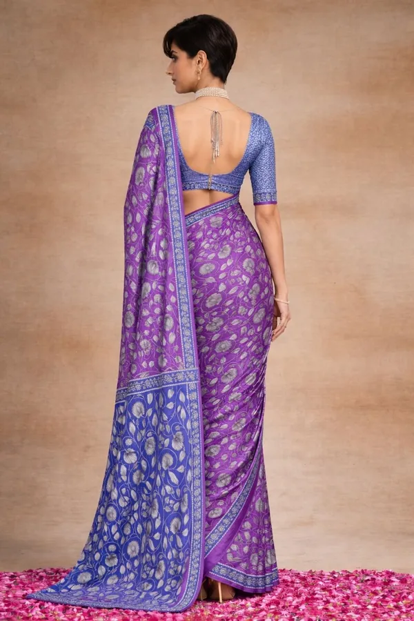 Leelavati_Blocked_Printed_Ikkat_Pure_Cotton_Saree_Purple
