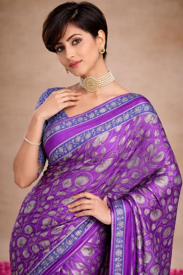 Leelavati_Blocked_Printed_Ikkat_Pure_Cotton_Saree_Purple