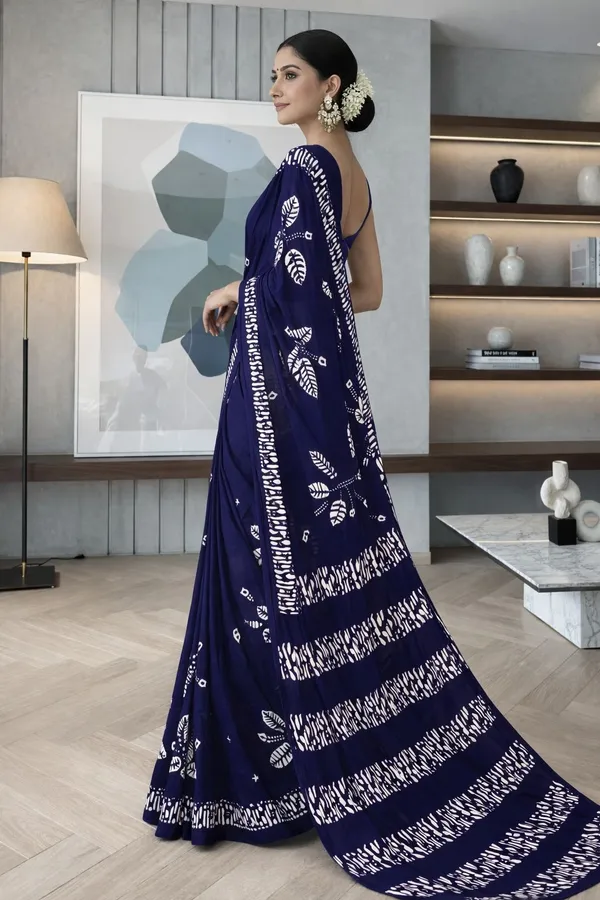 Leelavati_Printed_Ikkat_Pure_Cotton_Saree_Dark_Blue