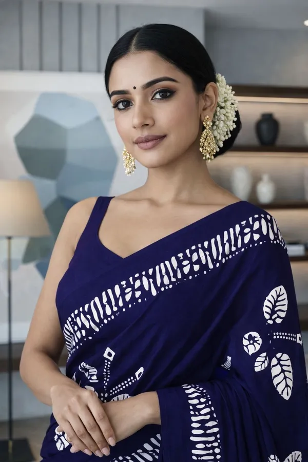 Leelavati_Printed_Ikkat_Pure_Cotton_Saree_Dark_Blue
